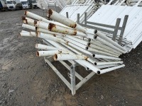 GALVANISED METAL STILLAGE & APPROX. 9No. MESH METAL TEMPORARY FENCING PANELS - 2
