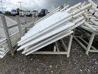 GALVANISED METAL STILLAGE & APPROX. 5No. SOLID METAL TEMPORARY FENCING PANELS - 2