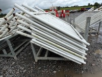 GALVANISED METAL STILLAGE & APPROX. 10No. SOLID METAL TEMPORARY FENCING PANELS - 2