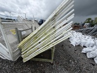 GALVANISED METAL STILLAGE & APPROX. 15No. MESH METAL TEMPORARY FENCING PANELS - 2