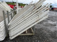 GALVANISED METAL STILLAGE & APPROX. 14No. MESH METAL TEMPORARY FENCING PANELS - 2