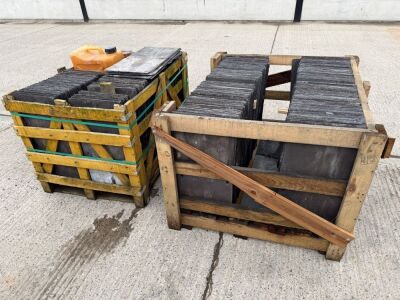 2No. WOODEN CRATES TO INC. APPROX 640No. 24x12 BANGOR BLUE SLATES