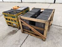 2No. WOODEN CRATES TO INC. APPROX 640No. 24x12 BANGOR BLUE SLATES - 2