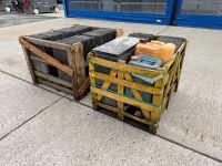 2No. WOODEN CRATES TO INC. APPROX 640No. 24x12 BANGOR BLUE SLATES - 12