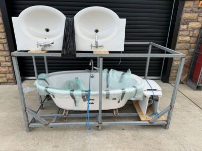 LOT TO INC. BATH, TOILET & DOUBLE SINK & CABINET