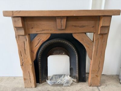 WOODEN SURROUND FIRE PLACE & INSERT