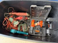 MOBILE PLASTIC STORAGE BOX & CONTENTS OF VARIOUS POWER TOOLS - 2