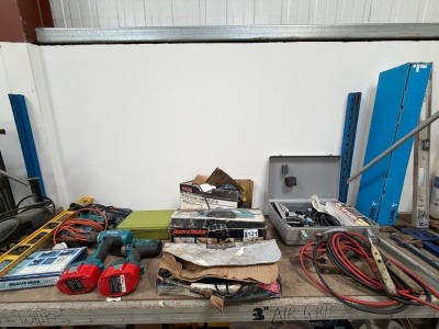 SHELF LOT TO INC. ASSORTED POWER & HAND TOOLS