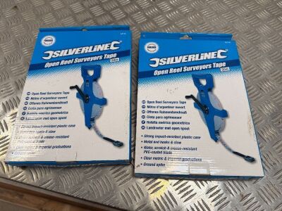 2No. UNUSED SILVERLINE&nbsp; 50m MEASURING TAPES