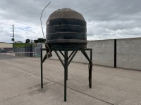 APPROX. 1300LT PLASTIC BEEHIVE OIL TANK & METAL STAND - 4