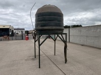 APPROX. 1300LT PLASTIC BEEHIVE OIL TANK & METAL STAND - 6