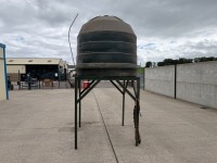 APPROX. 1300LT PLASTIC BEEHIVE OIL TANK & METAL STAND - 7