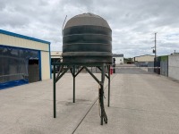 APPROX. 1300LT PLASTIC BEEHIVE OIL TANK & METAL STAND - 9