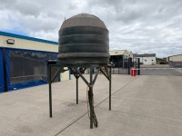 APPROX. 1300LT PLASTIC BEEHIVE OIL TANK & METAL STAND - 10