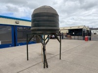 APPROX. 1300LT PLASTIC BEEHIVE OIL TANK & METAL STAND - 11