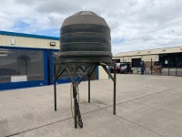 APPROX. 1300LT PLASTIC BEEHIVE OIL TANK & METAL STAND - 12