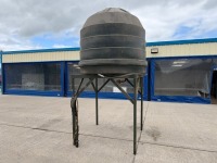 APPROX. 1300LT PLASTIC BEEHIVE OIL TANK & METAL STAND - 16