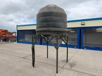 APPROX. 1300LT PLASTIC BEEHIVE OIL TANK & METAL STAND - 17