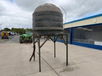 APPROX. 1300LT PLASTIC BEEHIVE OIL TANK & METAL STAND - 20