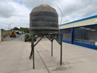 APPROX. 1300LT PLASTIC BEEHIVE OIL TANK & METAL STAND - 21