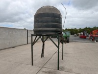 APPROX. 1300LT PLASTIC BEEHIVE OIL TANK & METAL STAND - 24