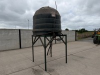 APPROX. 1300LT PLASTIC BEEHIVE OIL TANK & METAL STAND - 26