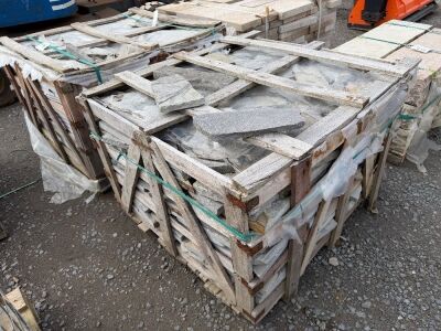 2No. CRATES TO INC. APPROX 55LM SANDSTONE CLADDING CORNERS &&nbsp;CRATE TO INC. APPROX 22M SANDSTONE CLADDING