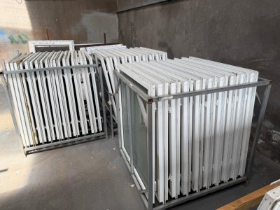 3No. METAL STILLAGES OF ASSORTED WINDOWS