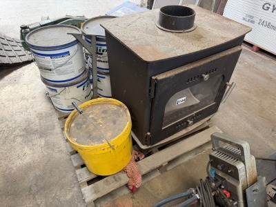 PALLET TO INC. 2 SIDED SOLID FUEL STOVE & ADHESIVE