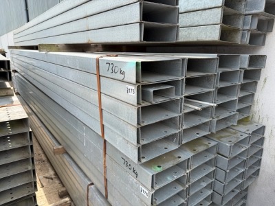 APPROX. 40No. LENGTHS GALVANISED CHANNEL 5300mm x 250mm x 90mm