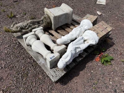 ASSORTED CONCRETE GARDEN ORNAMENTS