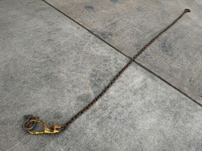APPROX. 10ft 4 TON LIFTING CHAIN, HOOK & SHORTNER