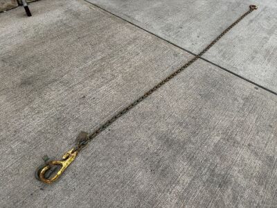APPROX. 10ft 4 TON LIFTING CHAIN, HOOK & SHORTNER