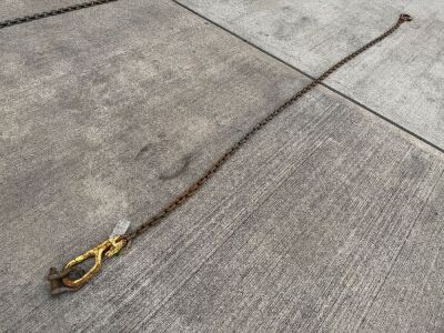 APPROX. 10ft 4 TON LIFTING CHAIN, HOOK & SHORTNER
