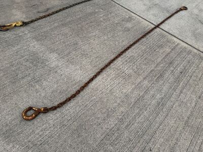 APPROX. 10ft 4 TON LIFTING CHAIN, HOOK & SHORTNER