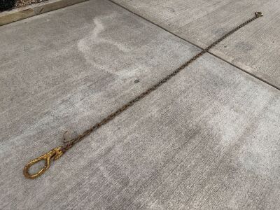 APPROX. 10ft 4 TON LIFTING CHAIN, HOOK & SHORTNER