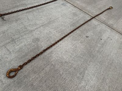 APPROX. 10ft 4 TON LIFTING CHAIN, HOOK & SHORTNER