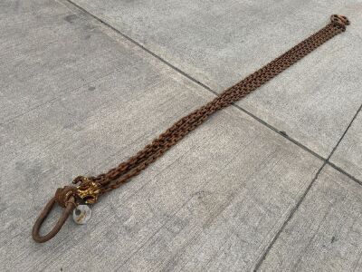 APPROX. 10ft 6.7 TON 4 LEGGED LIFTING CHAINS, HOOKS & SHORTNERS