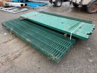 APPROX. 10No. MESH WIRE FENCING PANELS & 11No. POSTS