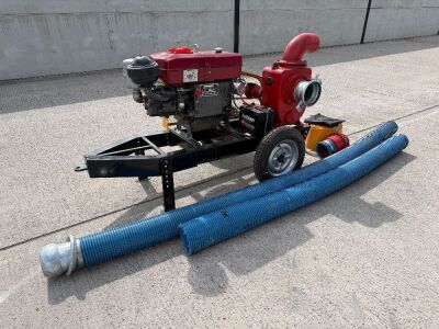 UNUSED 150mm SELF PRIMING WATER PUMP & HOSES