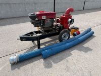 UNUSED 150mm SELF PRIMING WATER PUMP & HOSES