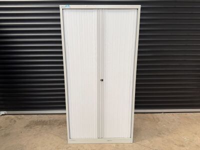 BISLEY TWO DOOR TAMBOUR CABINET