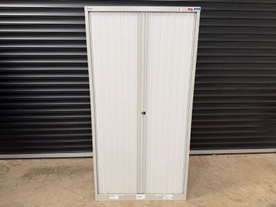 BISLEY TWO DOOR TAMBOUR CABINET