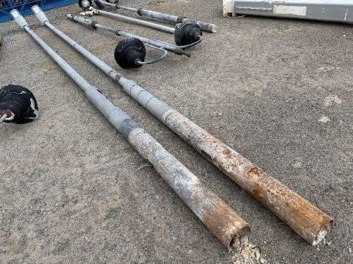 2No. APPROX. 9m LIGHT POLES & 2No. LED LIGHT HEADS