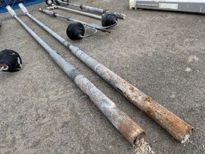 2No. APPROX. 9m LIGHT POLES & 2No. LED LIGHT HEADS