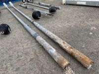 2No. APPROX. 9m LIGHT POLES & 2No. LED LIGHT HEADS