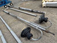 2No. APPROX. 7m LIGHT POLES & 4No. LANTERN STYLE LIGHTS & 1No. CAMERA POLE
