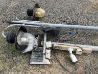 2No. APPROX. 7m LIGHT POLES & 4No. LANTERN STYLE LIGHTS & 1No. CAMERA POLE - 4