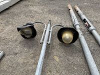 2No. APPROX. 7m LIGHT POLES & 4No. LANTERN STYLE LIGHTS & 1No. CAMERA POLE - 6