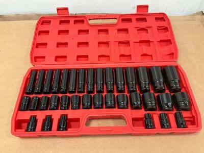UNUSED 35 PIECE 1/2" DEEP SOCKET SET 8-32mm &nbsp;